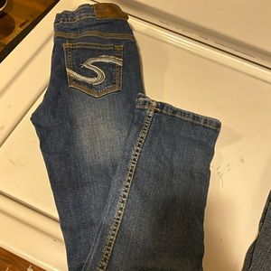 Girls size 10 silver jeans